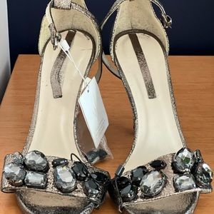 Metallic jeweled Zara sandal.